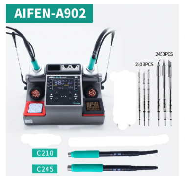AIFEN A902 Smart Double Soldering Iron With C210/C245 Tips