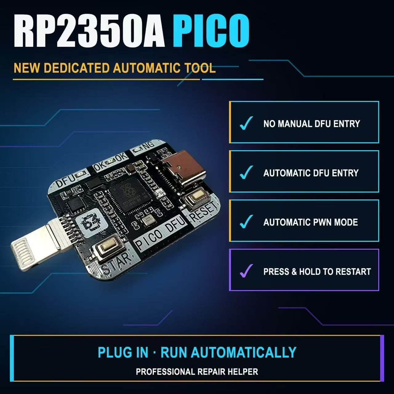 B4 Pico Mode DFU Board – RP2350 Microcontroller Tool for iOS Repair, Factory Reset & Purple Mode best Price in pakistan